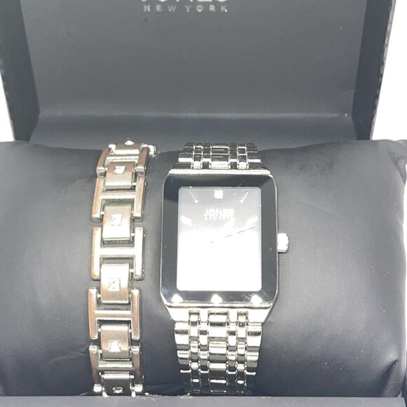 Jones NY Stainless Steel Men's Watch Bracelet (2 Piece Set)Sleek Stylish Fashion - Picture 10 of 16